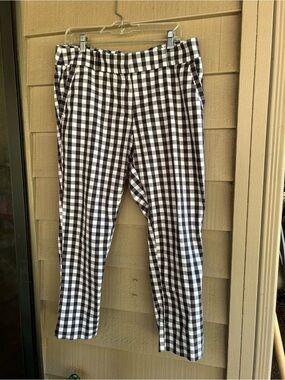 Loft Black & White Gingham Pants skinny legs